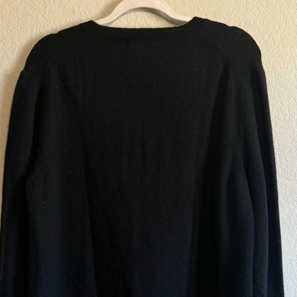 J Crew Black Alpaca Blend V Neck Front Pocket Tunic Sweater Supersoft Yarn Sz LG - Picture 7 of 11